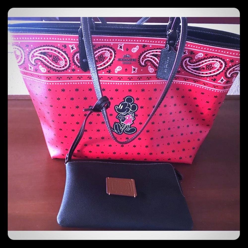 Coach limited ed Mickey reversible tote #F59376